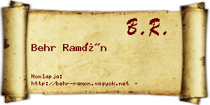 Behr Ramón névjegykártya
